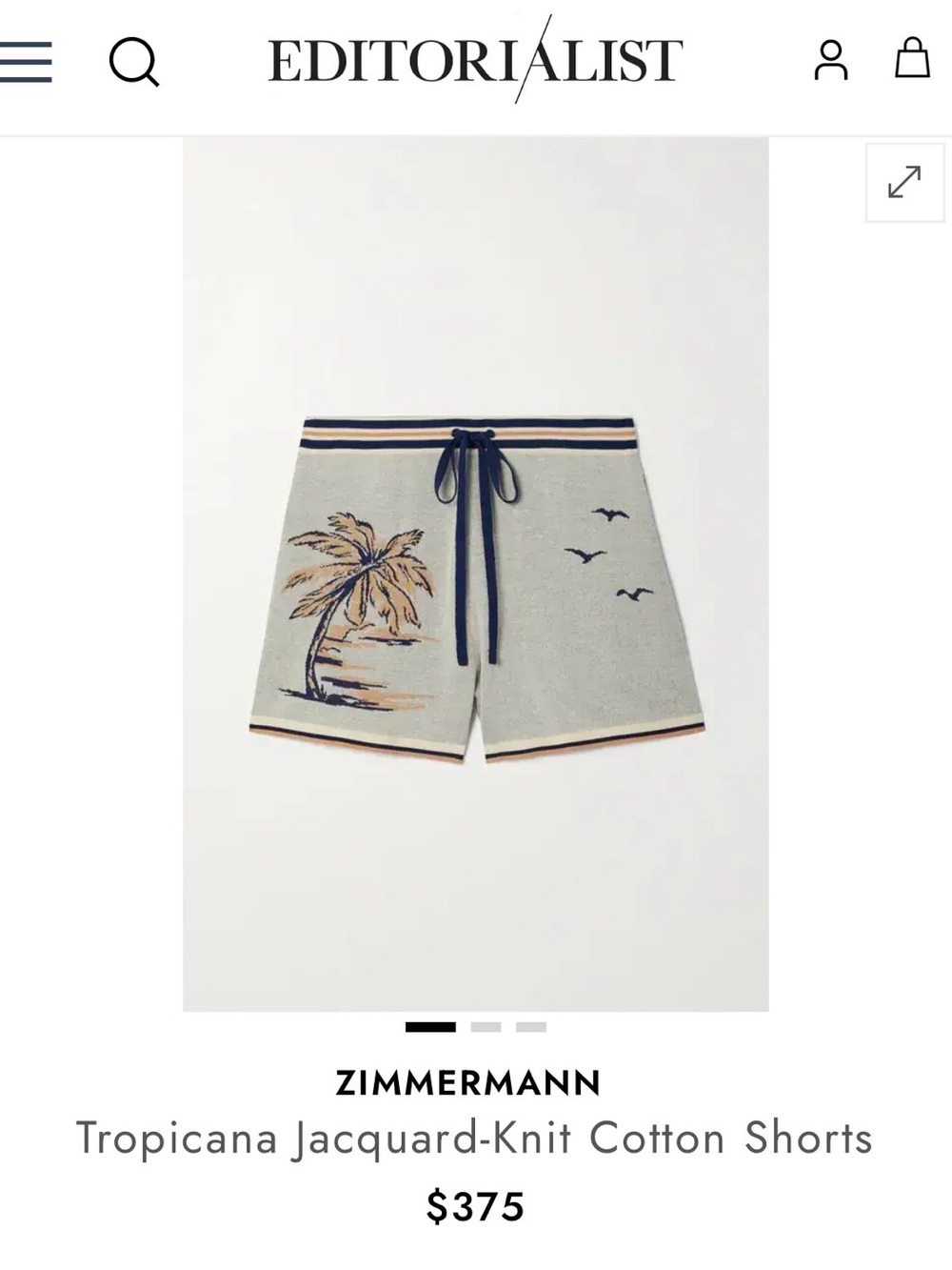 Zimmermann Tropicana Jacquard-Knit Cotton Shorts, sz 1 ($425 retail) - Picture 3 of 10